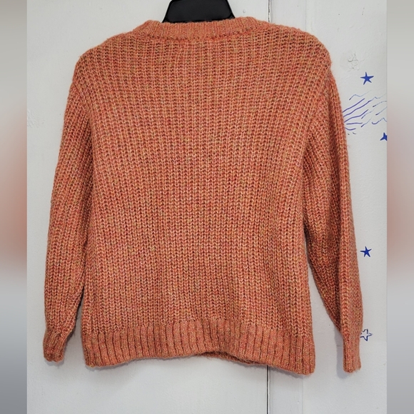 Zara Orange Knit Crew Neck Sweater Size 8/9 - Picture 2 of 4